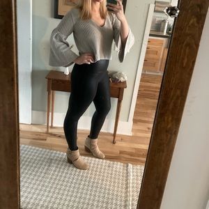 Free People Cropped Gray Sweater